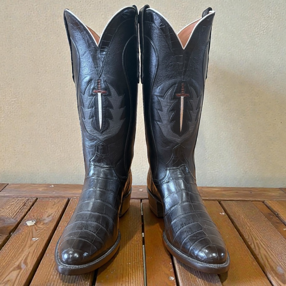 Custom Alligator • Ammons or Loveless • Men’s 9.5 Narrow New Cowboy Boots